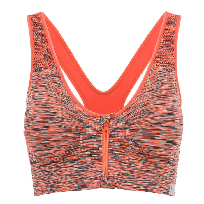 Myprotein Women's Medium Support Zip Front Sport-BH - Orange Marl