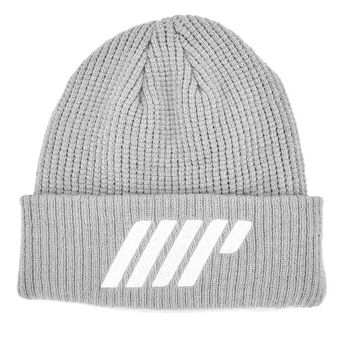 Strick-Beanie (Grau)