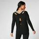 Split Long-Sleeve T-Shirt - Schwarz