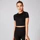 Shape Seamless Kurzarm Crop Top - Schwarz