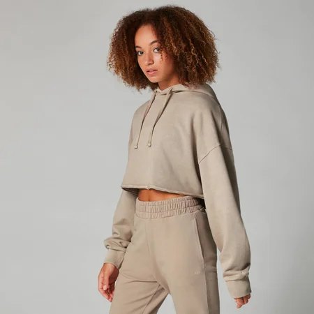 Myprotein Washed Cropped Hoodie - Sesame