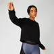 Bauchfreies Sweatshirt in Metallic-Optik — Schwarz