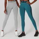 Curve Leggings (Doppelpack – Silber/Schwarz)