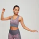 MP Animal Zebra nahtloser Damen Sport BH - Schiefergrau/Candy