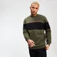 Gestreiftes Sweatshirt für Ruhetage - Armeegrün