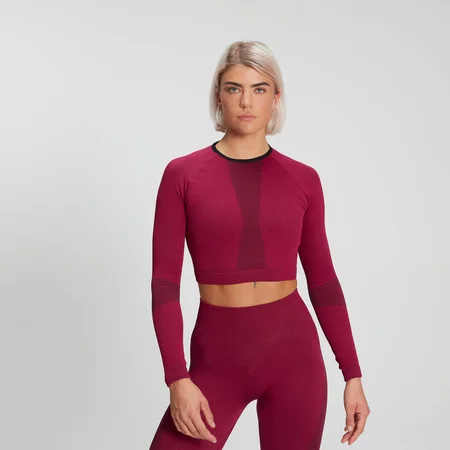 MP Women's Training Geriffeltes Nahtloses Long-Sleeve Top - Violett