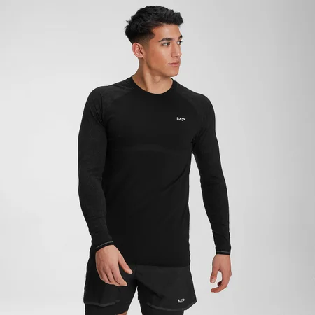 MP Velocity Langärmliges Top für Herren – Schwarz