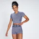 MP Damen bauchfeies Curve Kurzarm-T-Shirt — Galaxy Blau