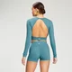 MP Damen Power Open Back Crop Top — Ozeanblau