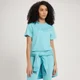 MP Damen Fade-Grafik Crop-T-Shirt — Taubenblau