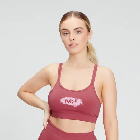 MP Damen kreidefarbene Grafik Sport-BH — Berry Pink