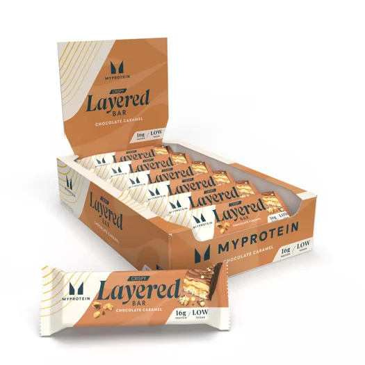 Crispy Layered Proteinriegel - 12 x 58g - Schokolade Karamell