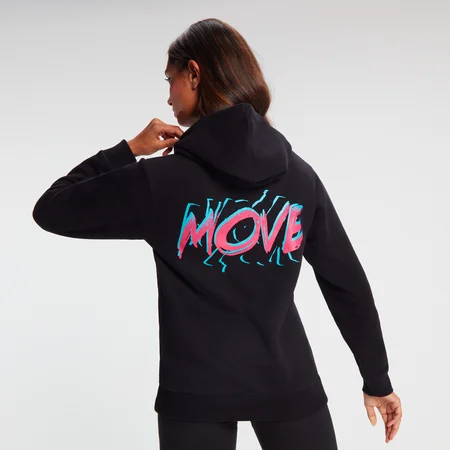 MP Damen Retro-Hoodie Move – Schwarz