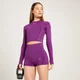 MP Tempo Nahtloses Langarm-Crop-Top für Damen - Lila