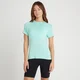 MP Performance Trainings-T-Shirt für Damen - Marmoriertes Design in Arktikblau-Weiß