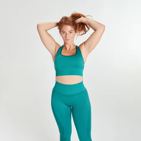 MP X Siobhan gerippter, nahtloser Sport-BH – Grün