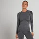 MP Damen Dynamic Training Nahtloses Langarm-Top — Portgewaschenes Schwarz
