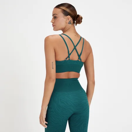 MP Women's Tempo Nahtloser Sport-BH – Dunkles Marineblau Zebra