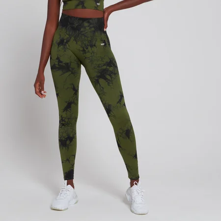 MP Damen Shape Seamless Ultra Leggings – Blattgrüne Batik