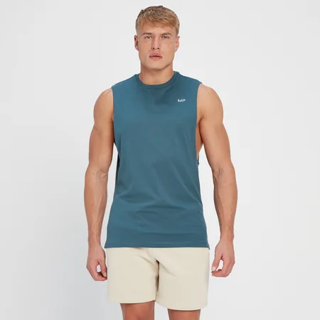 MP Herren Rest Day Tanktop mit tiefem Armausschnitt – Blaugrau