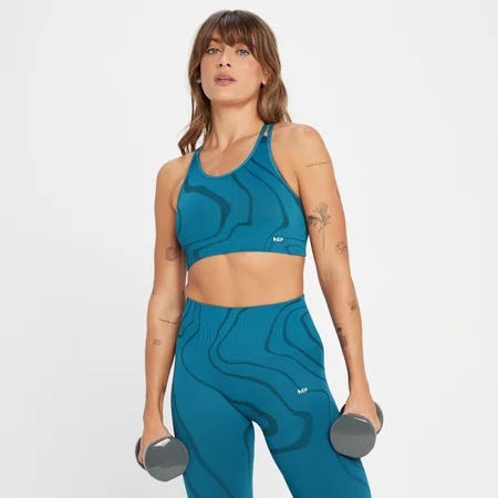 MP Damen Tempo Wave Nahtloser Sport-BH – Blaugrün