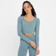 MP Damen Power Open Back Crop Top — Ozeanblau