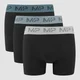 MP Herren Boxershorts mit farbigem Bund (3er Pack) Schwarz/Rauchblau/Kieselblau/Dunkelgrau
