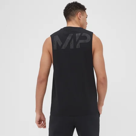 MP Herren Grit-Grafik-Tanktop mit weitem Armausschnitt – Schwarz