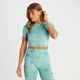 MP Damen Shape Seamless Kurzarm-Crop-Top – Rauchblaue Batik