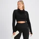 MP Damen Tempo Rib Nahtloses Croptop mit 1/4-Reißverschluss – Schwarz