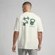 MP Herren Tempo Oversize-T-Shirt mit Grafik – Cremefarben/grüner Druck