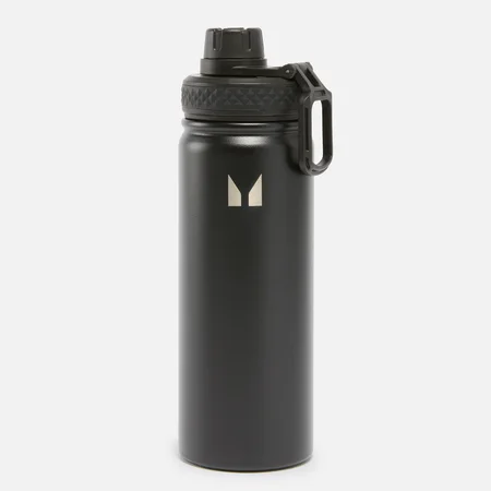 Mittelgroße Metallwasserflasche – Schwarz