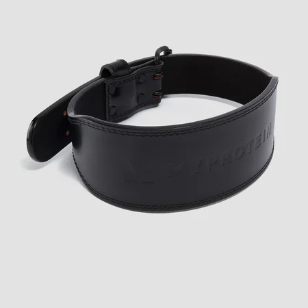 Myprotein Premium Gewichthebergürtel aus Leder – Schwarz