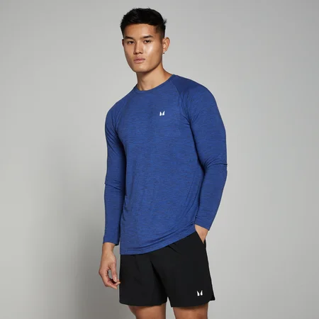 MP Herren Performance Langarmshirt — Kobaltblau meliert