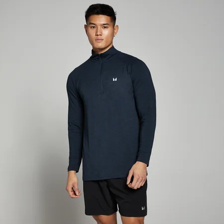 MP Performance Oberteil mit 1/4-Reißverschluss für Herren – Navy meliert