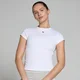MP Damen Basics Körperbetontes Kurzarm-T-Shirt – Weiß