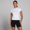 MP Damen Basics Körperbetontes Kurzarm-T-Shirt – Weiß