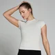 MP Damen Basics Körperbetontes Kurzarm-T-Shirt – Hellgrau