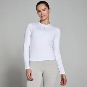 MP Damen Basics Körperbetontes Langarm-T-Shirt – Weiß - Size M