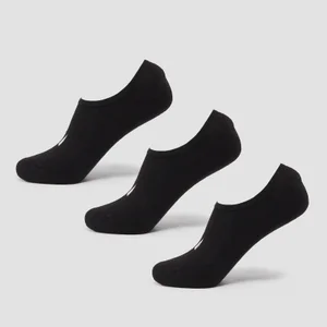 MP Unisex Invisible Socks (3 Pack) - Black - Size UK 6-8