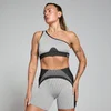 MP Damen Contrast Rib Nahtloser Sport-BH – Schwarz/Grau