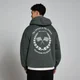 MP World Wide Kapuzenpullover mit Grafik – Verwaschenes Schwarz