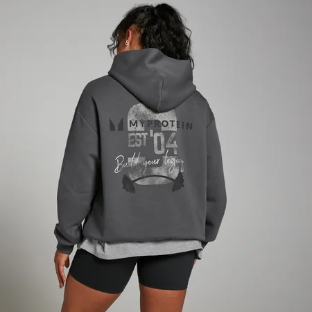 MP Origin Kapuzenpullover mit Grafik – Verwaschenes Grau