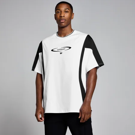 MP Herren Tempo Contrast Retro Oversized-T-Shirt – Weiß