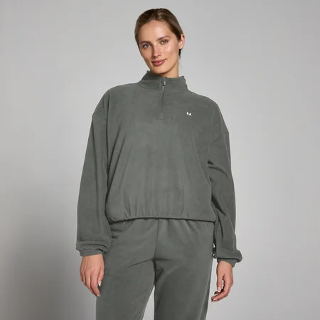 MP Damen Fleece mit 1/4-Reißverschluss und Trichterkragen – Gunmetal