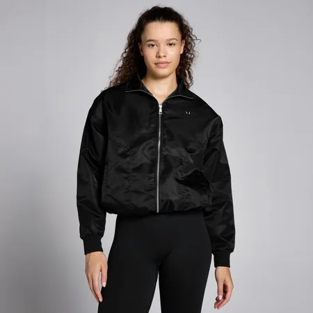 MP Damen Lifestyle Nylon-Bomberjacke – Schwarz