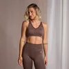 MP Damen Nahtloser Sport-BH mit V-Ausschnitt – Kaffee