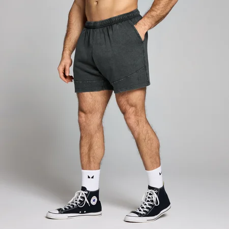 MP Herren Origin Washed Sweatshorts mit Grafik – Verwaschenes Schwarz