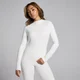 MP Damen Lifestyle Transparentes Top mit Trichterkragen – Naturbaumwolle