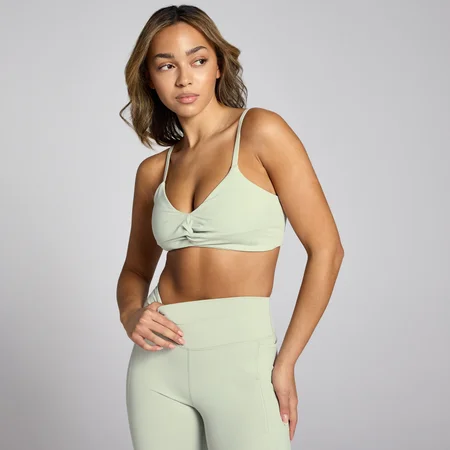 MP Damen Lifestyle Twist Front Sport-BH – Mineralgrün